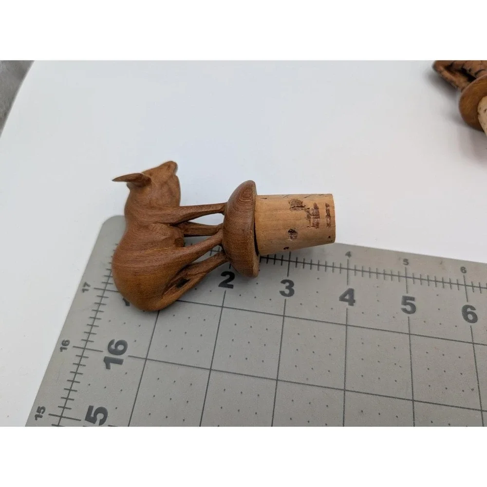 Wooden Animal Cork Wine‎ Bottle Stopper Lot